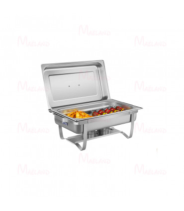 Chafing Dish - GN 1/1, charnière de couvercle hydraulique - 9 l - 2 bruleurs à pâte